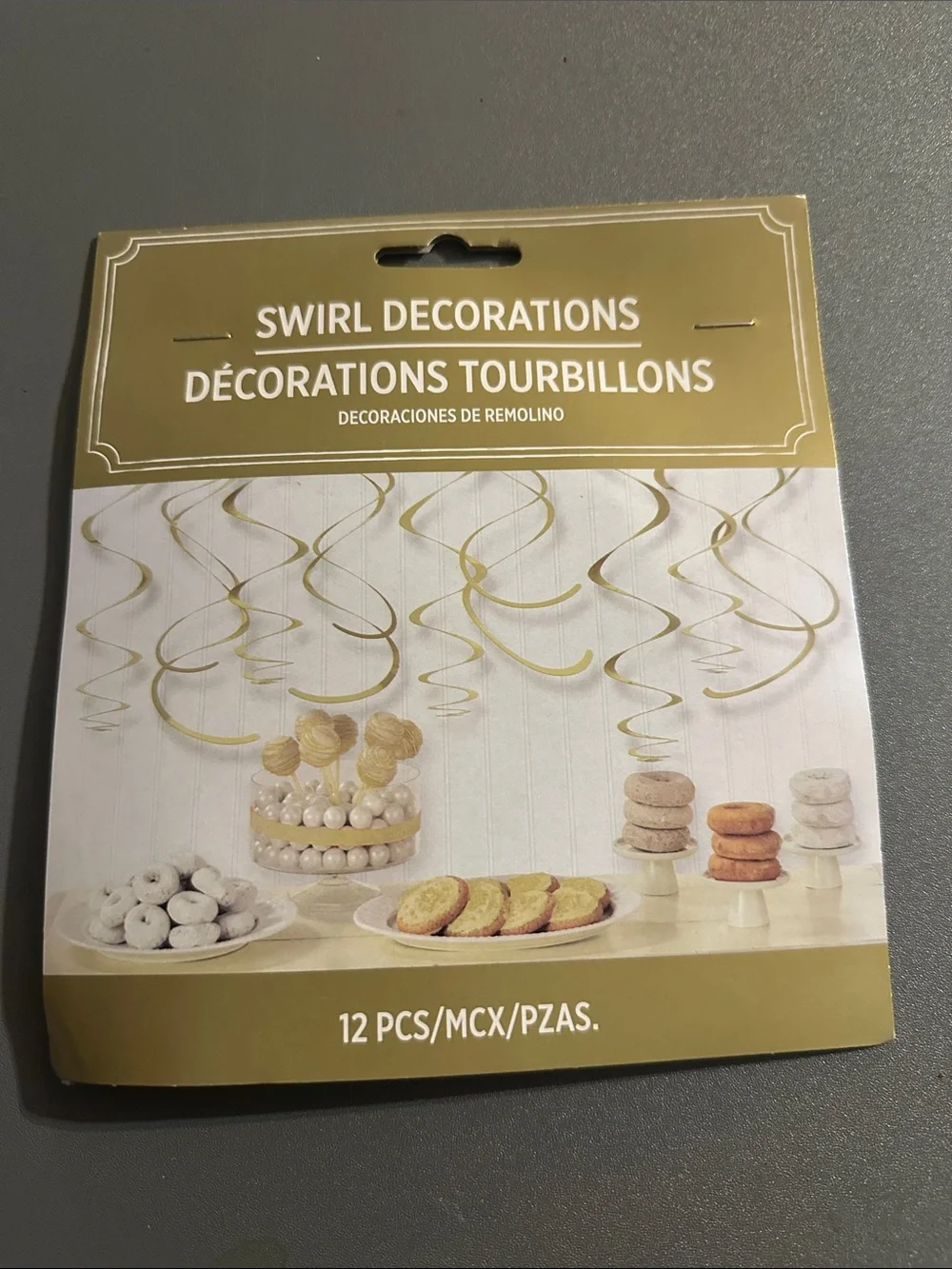 Swirl Decorations - Gold Party Hanging Swirls (12 PCS)